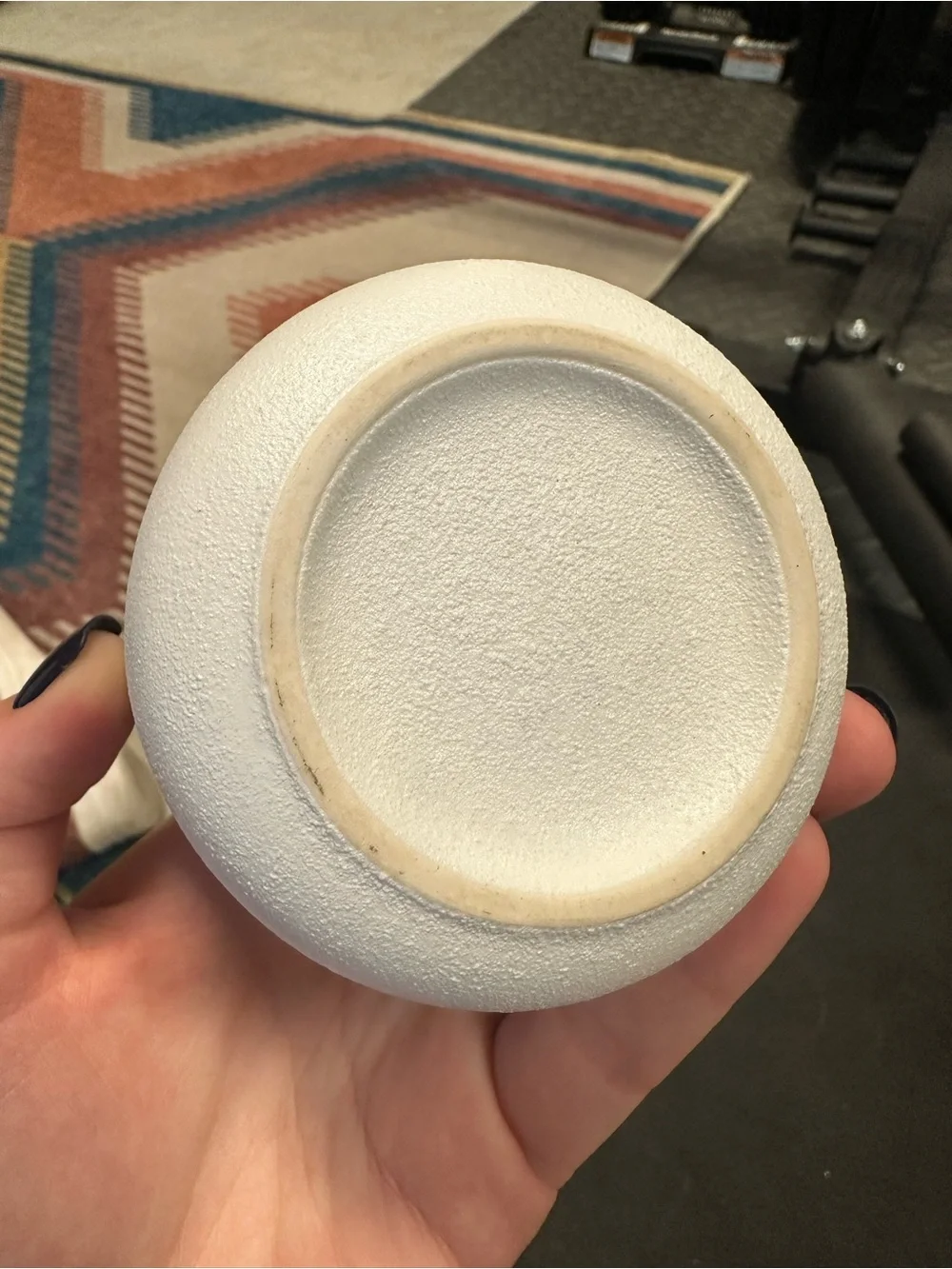 White Stone Textured Ceramic Salt Jar with Lid - 'THE SALT' Text 3oz